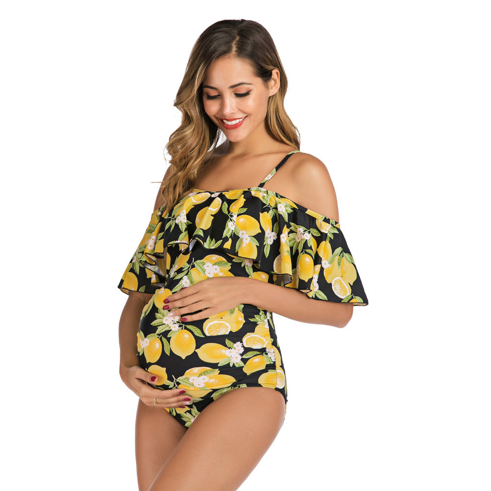 Elevate Your Maternity Style with the Ruffled One Piece Maternity Swimsuit